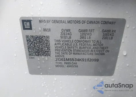 2019 Cadillac Xts Luxury from USA, damaged, VIN 2G61M5S34K9102099